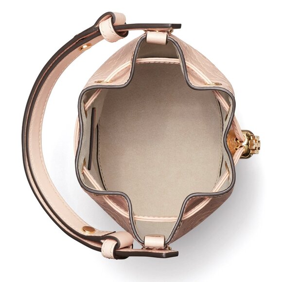 Tory Burch T Monogram Mini Bucket Bag - Blush - Picture 3 of 10